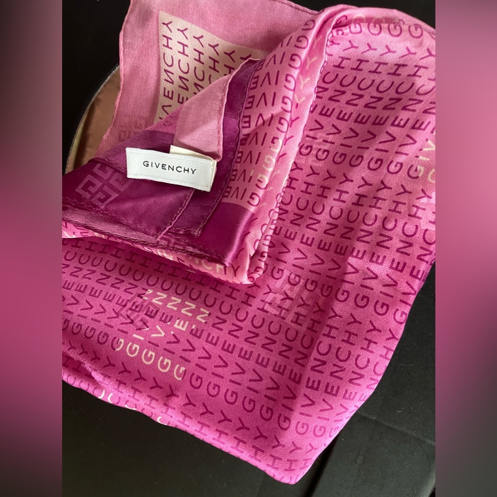 🔥 Givenchy Accessories | Givenchy Silk Scarf Sheer Pink Rose | Color: Pink - Picture 4 of 5